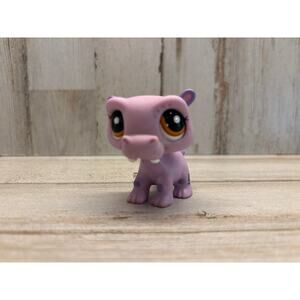Littlest Pet Shop LPS Rare Purple Hippo EUC